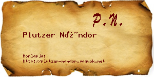 Plutzer Nándor névjegykártya